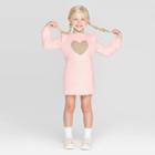 Toddler Girls' Long Sleeve 'heart' Sweater Dress - Cat & Jack Pink 12m, Toddler Girl's