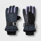 Girls' Solid Promo Ski Gloves - C9 Champion Black/lilac 4-7, Girl's, Purple Black