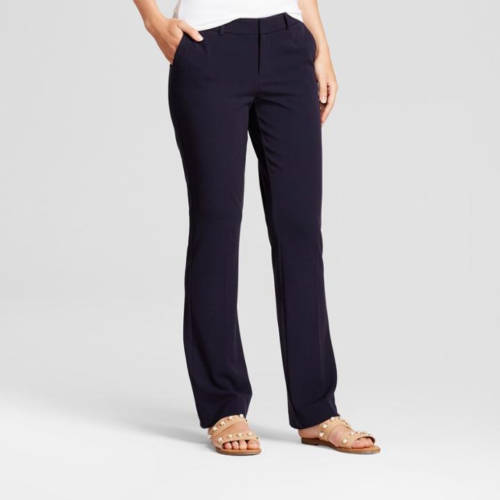 Women's Bootcut Bi-stretch Twill Pants - A New Day Federal Blue