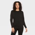 Wander By Hottotties Women's Melissa Wool Blend Crewneck Sweatshirt - Black