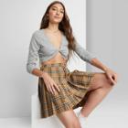 Women's Long Sleeve Twist Reversible Tiny T-shirt - Wild Fable Heather Gray