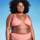Women's Plus Size Triangle Bikini Top - Kona Sol Coral Pink X