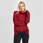 Women's Long Sleeve Cowl Neck Tunic Sweater - Universal Thread Red
