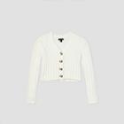 Girls' Chenille Button-front Cropped Cardigan - Art Class White