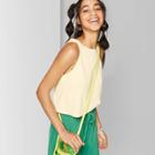 Women's Crewneck Cutoff Boxy Tank Top - Wild Fable Yellow S, Yellow
