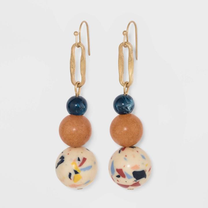 Semi Precious Red Aventurine Drop Earrings - Universal Thread , Women's,