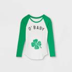 Maternity Long Sleeve O Baby St.patrick's Day Graphic T-shirt - Isabel Maternity By Ingrid & Isabel White/green