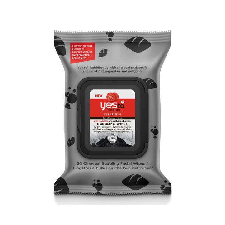 Yes To Tomatoes Charcoal Antipollution Bubbling Facial Wipes Facial Cleanser