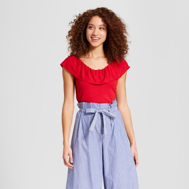 Women's Sleeveless Knit Top - A New Day Red