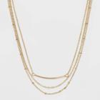 Multi-strand Curved Bar Chain Necklace - A New Day Gold