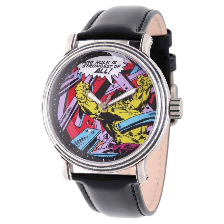 Men's Marvel Comics Hulk Antique Alloy Vintage Watch - Black,