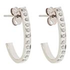 Target J Post Hoop Sterling Silver Earrings With Diamond Accents - White