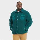 Men's Big & Tall Sherpa Shirt Jacket - Goodfellow & Co Green