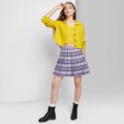 Women's Button-front Ribbed Cropped Cardigan - Wild Fable Yellow