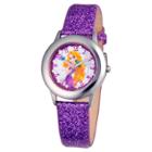Disney Girls' Rapunzel Stainless Steel Glitz Watch - Purple, Girl's