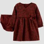 Baby Girls' Floral Dress - Just One You Made By Carter's Brown Newborn