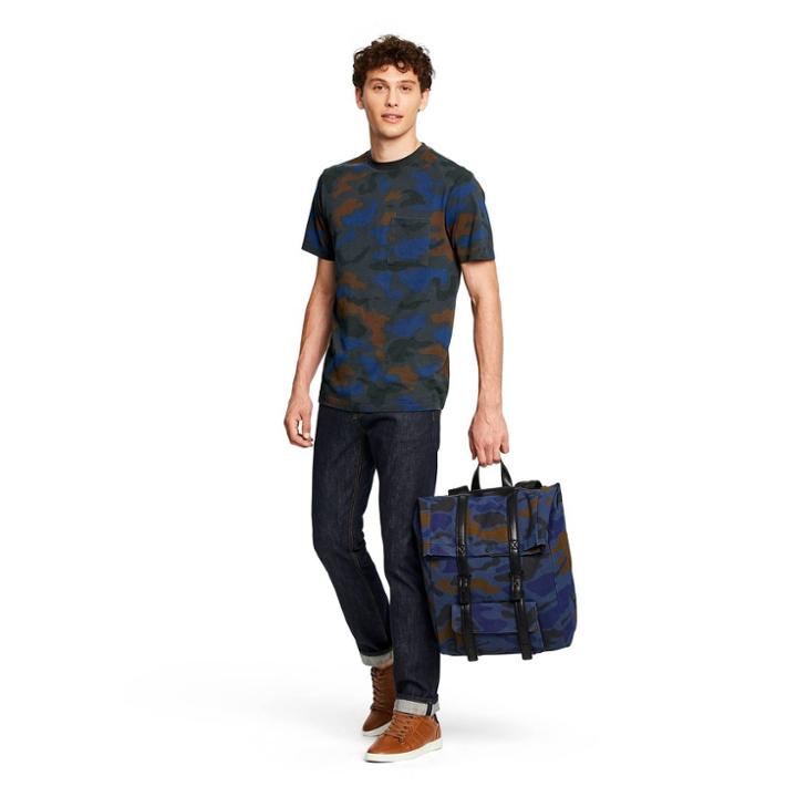 Petitemen's Camo Print Short Sleeve Round Neck T-shirt - 3.1 Phillip Lim For Target Blue/brown Xxl, Men's, Brown Blue