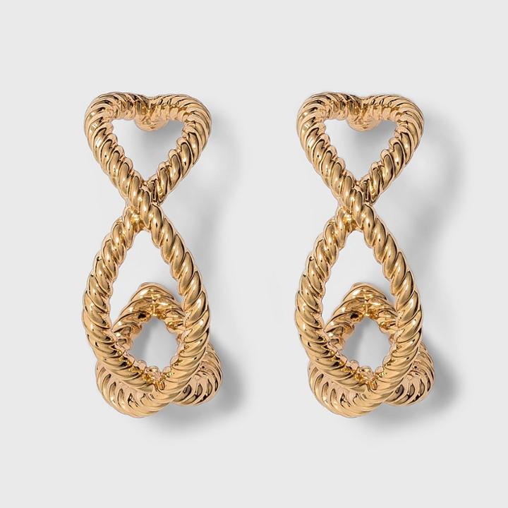 Criss Cross Textured Small Hoop Earrings - A New Day Gold