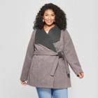 Women's Plus Size Wrap Jacket - Ava & Viv Gray