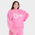 Women's Coca-cola Plus Size Cherry Coke Graphic Sweatshirt - Pink