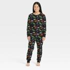Women's Halloween Dino Skeletons Matching Family Pajama Set - Hyde & Eek! Boutique Black
