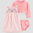 Baby Girls' Elephant Embroidered Cardigan Dress Set - Just One You Made By Carter's Pink