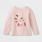 Toddler Girls' Hot Cocoa Cat Long Sleeve Graphic T-shirt - Cat & Jack Powder Pink