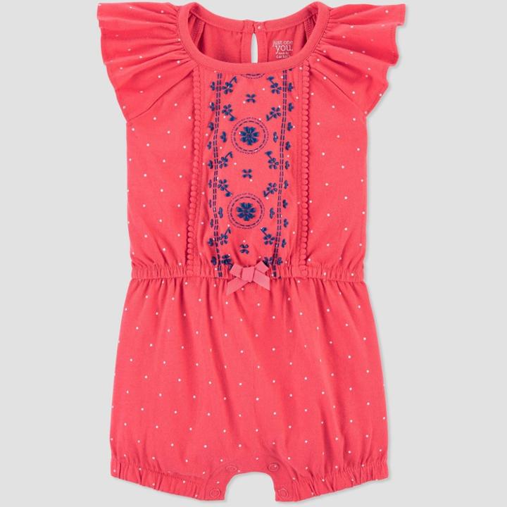 Baby Girls' One Piece Geo Shape Jumpsuit - Just One You Made By Carter's Coral Newborn, Pink