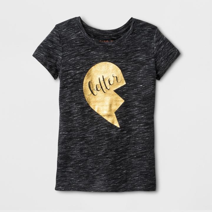 Girls' Short Sleeve Better Graphic T-shirt - Cat & Jack Black
