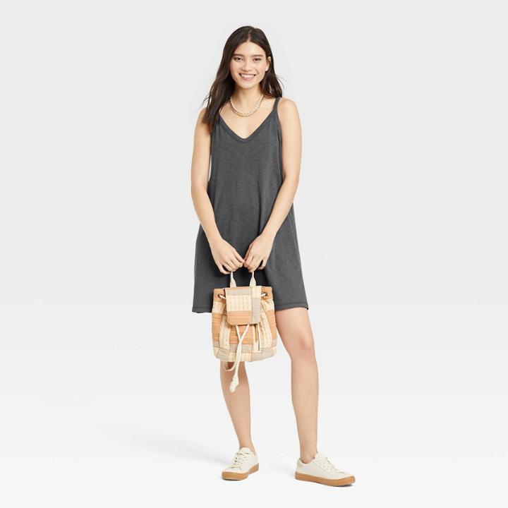 Women's Razor Back Knit Tank Dress - Universal Thread Gray