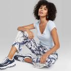 Women's Short Sleeve V-neck T-shirt - Wild Fable Blue