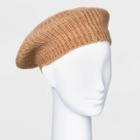 Women's Rib Knit Beret - A New Day Camel