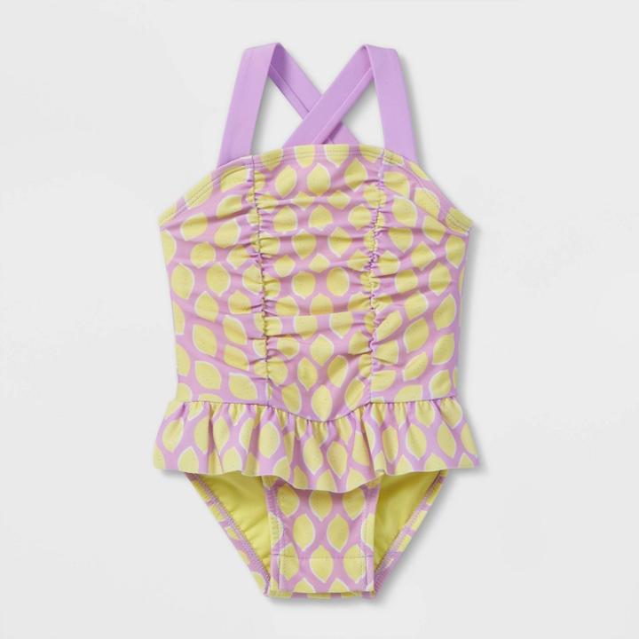 Baby Girls' Fruit Print One Piece Swimsuit - Cat & Jack Yellow