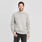 Men's Striped Standard Fit Light Weight Crew Neck Sweater - Goodfellow & Co Gray S, Men's,