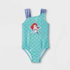 The Little Mermaid Toddler Girls' Ariel One Piece Swimsuit - Turquoise