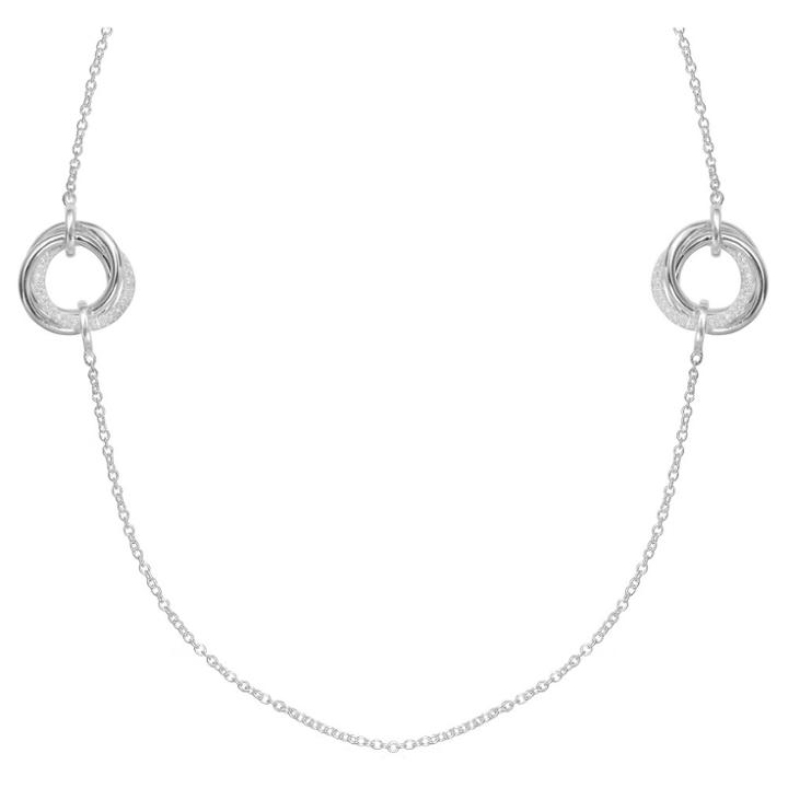 Target Women's Loveknot Station Necklace With Clear Cubic Zirconias In Sterling Silver -