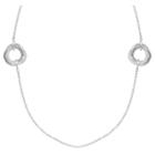 Target Women's Loveknot Station Necklace With Clear Cubic Zirconias In Sterling Silver -
