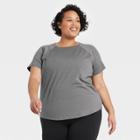 Women's Plus Size Essential Crewneck Short Sleeve T-shirt - All In Motion Charcoal Heather
