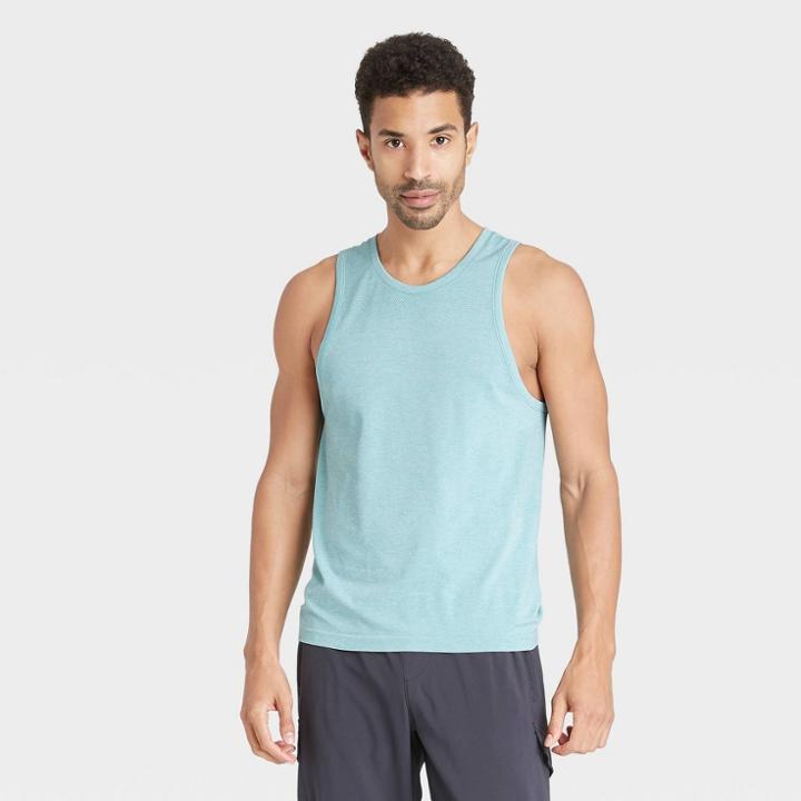 Men's Seamless Tank T-shirt - All In Motion Light Turquoise Heather