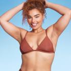 Women's Ribbed Triangle Bikini Top - Wild Fable Rust