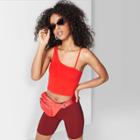 Women's Asymmetrical Strapless Cropped Tank Top - Wild Fable Red