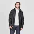 Men's Big & Tall Relaxed Fit Hooded Rubberized Rain Jacket - Goodfellow & Co Black