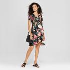 Macherie Maternity Ditsy Floral Short Sleeve Ruffle V-neck Dress - Ma Cherie Black S, Women's, Pink