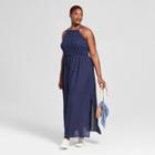 Women's Plus Size Smocked Maxi Dress - Universal Thread Navy (blue)