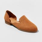 Women's Maeve Faux Leather Two Piece Square Throat Flat Loafers - Universal Thread Cognac (red)