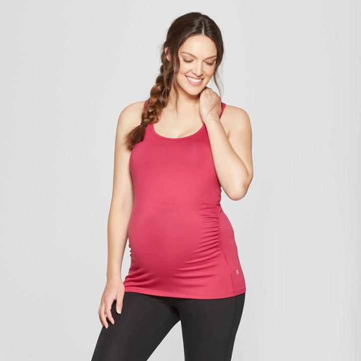 Maternity Long Tank Top - C9 Champion Berry Xs, Women's, Red