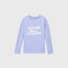 Girls' Long Sleeve 'sparkle Like A Snowflake' Graphic T-shirt - Cat & Jack Periwinkle Purple