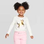 Toddler Girls' Unicorn Crew Fleece Sweatshirt - Cat & Jack Cream