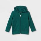 Toddler Boys' Waffle Knit Long Sleeve Zip-up Hooded T-shirt - Cat & Jack Green