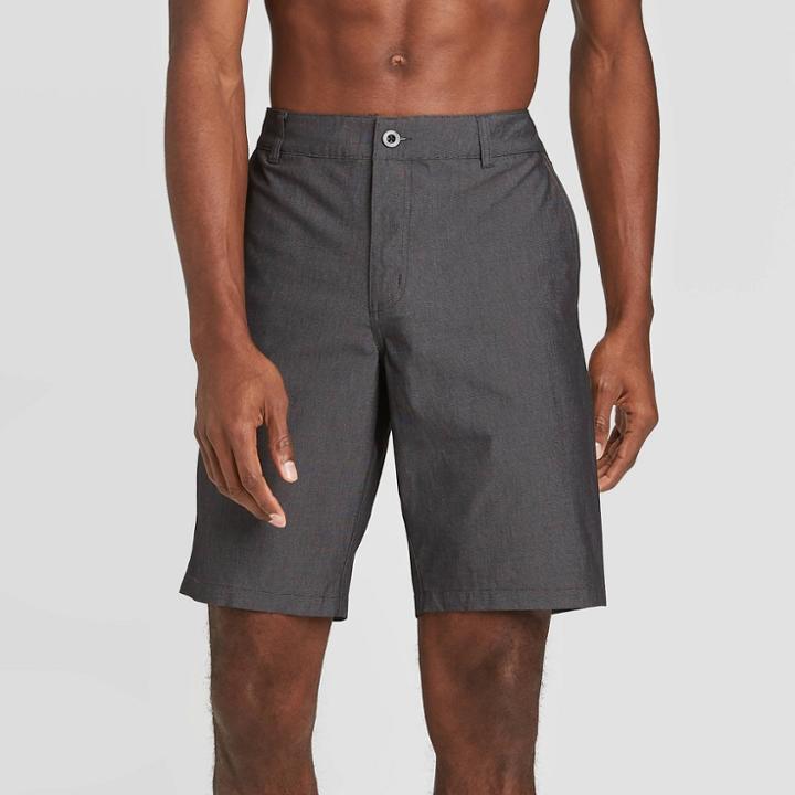Men's 10.5 Regular Fit Hybrid Swim Trunks - Goodfellow & Co Black